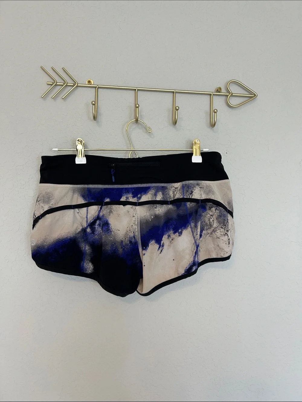Lululemon Speed Short H2O 2.5” Paint Storm Harbor Blue Multi Black Size 8